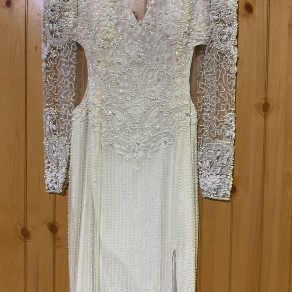 Ivory bedazzled full length formal - Picture 2 of 13